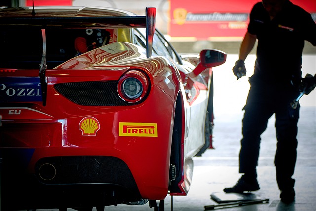 Decals on a Ferrari