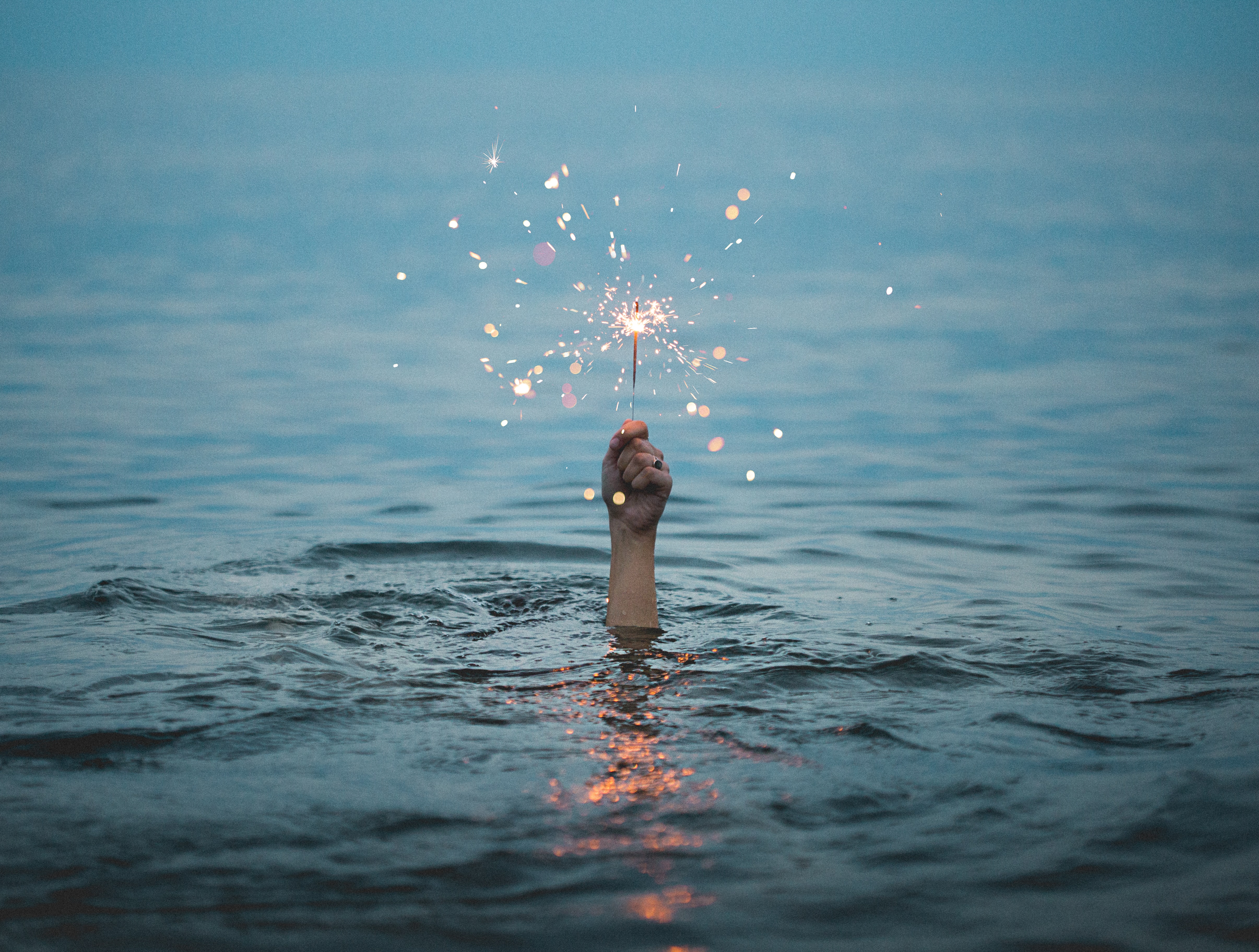 Spark above water