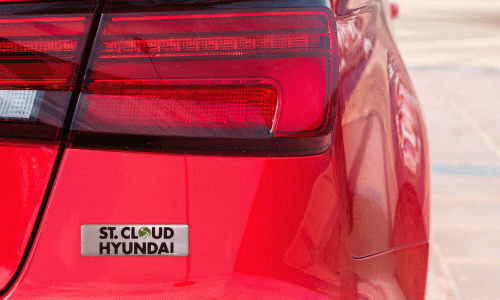 Custom domed decal on a red vehicle | Decals.com 